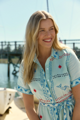 Powder Blue Tilly Dress in Seastitch Mini Dress
