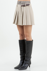 Beige Harvest Crush Skort Skort