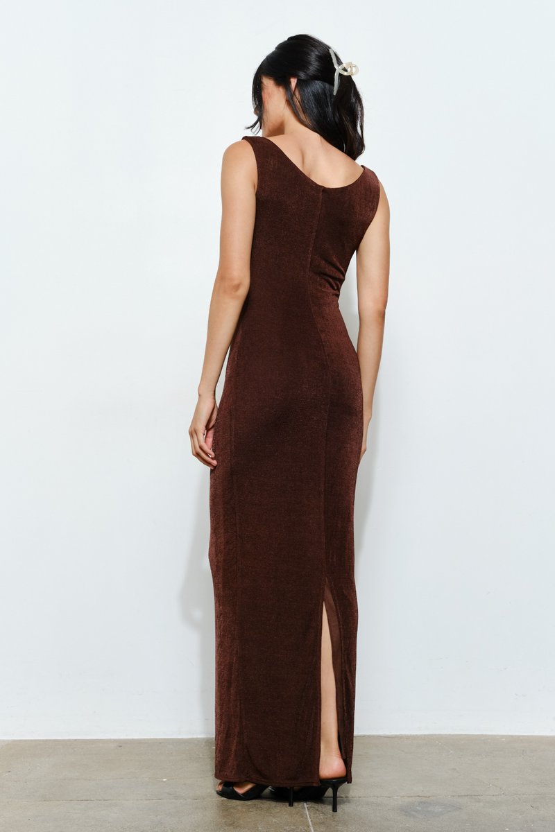 Lavender Wanda Slinky Knit Maxi Dress Maxi Dress