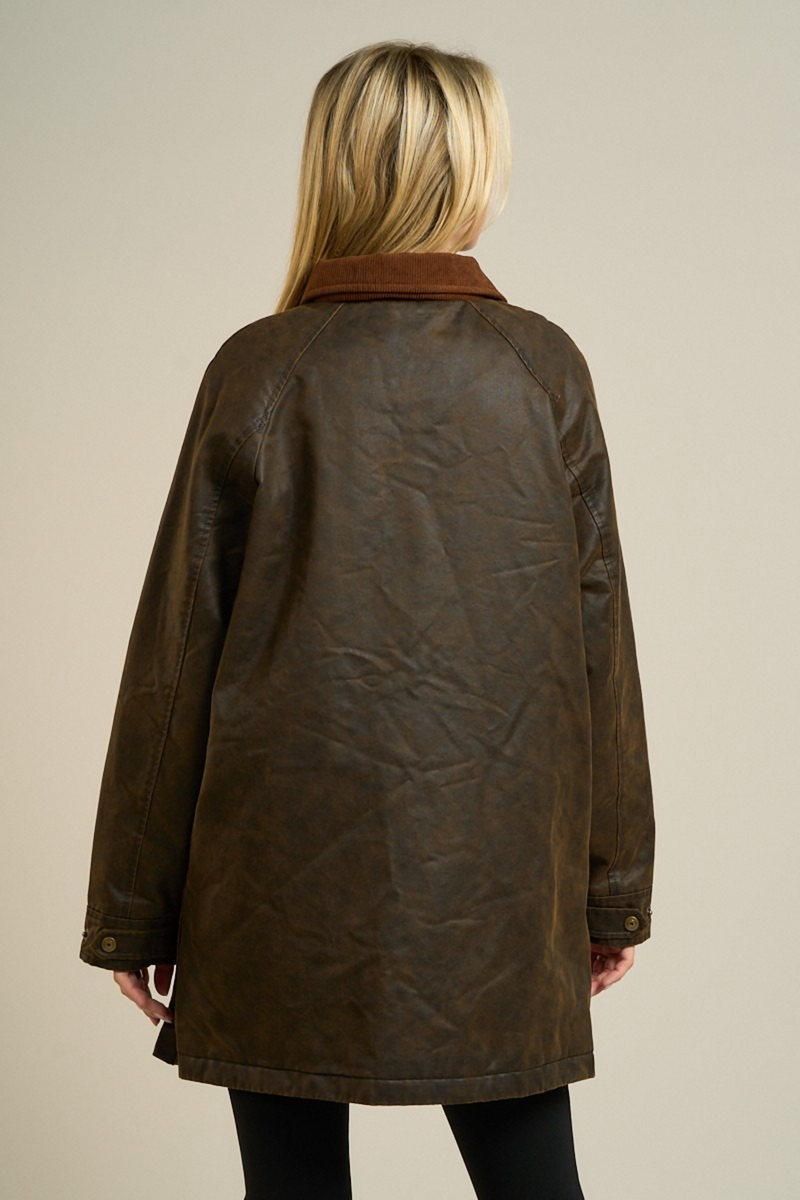 Gray Crisp Weather Waxed Jacket Jacket