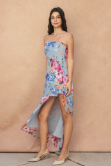 Tan Petal Paths Ruffled Maxi Dress Maxi Dress