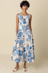 Light Gray Tina Floral Maxi Dress Maxi Dress