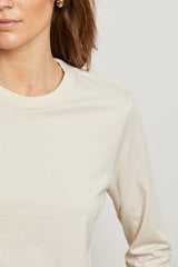 Light Gray Bruce Ringspun Cotton Bracelet Sleeve Tee Top