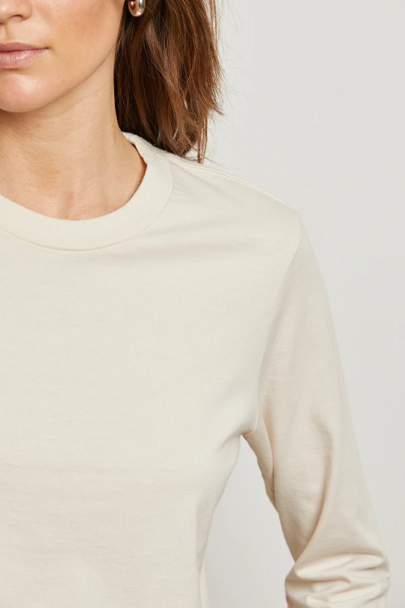 Light Gray Bruce Ringspun Cotton Bracelet Sleeve Tee Top