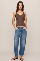 Light Gray Eve Lace Trim Tank Tank Top