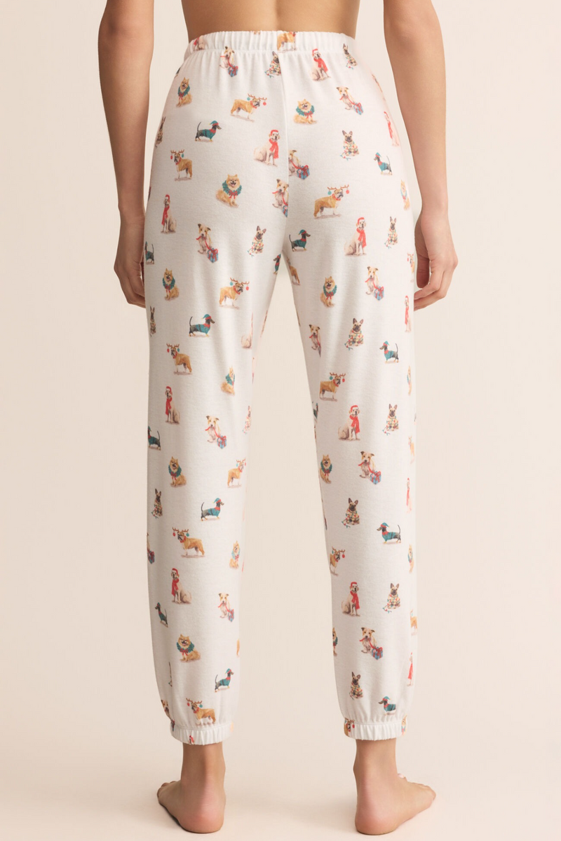 Antique White Classic Pup Jogger Lounge Pants