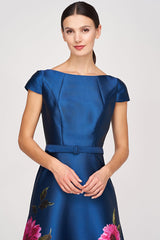 Light Gray Ina Tea Length Dress Midi Dress