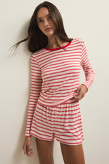 Light Gray Night In Stripes Top Top