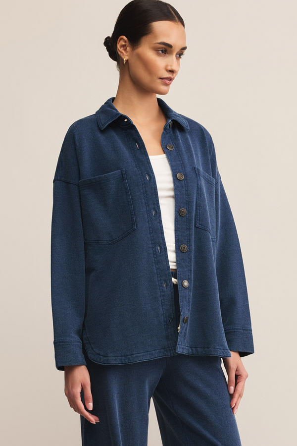 Light Gray All Day Knit Denim Jacket Jacket