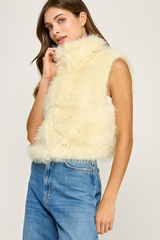 Light Gray Emerson Faux Fur Vest Vest