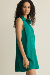 Dark Cyan New Light Crinkle Mini Dress Mini Dress