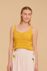 Tan Iris Crochet Top Top