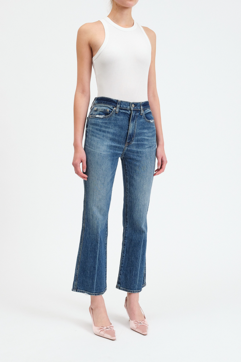 White Smoke Soho High Rise Ankle Flare | Rush Hour Jeans