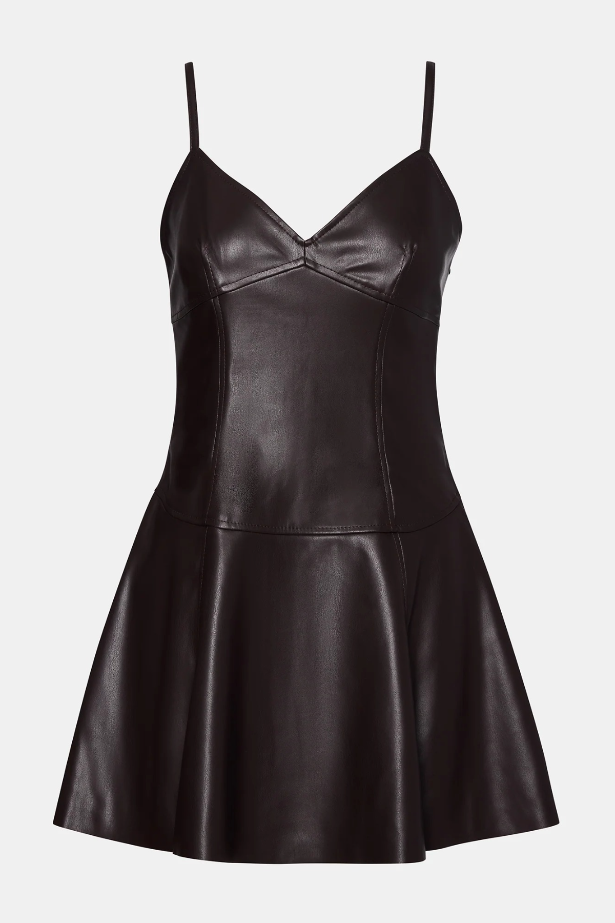 steve madden black leather dress Steve Madden Abbott Faux Leather Dress FOSSILBROWN / 2
