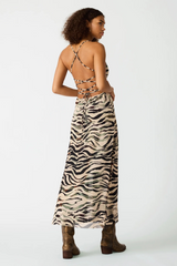 Lavender Adella Dress in Caramel Zebra Maxi Dress