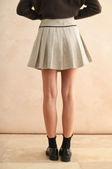 Wheat Blaine Pleated Mini Skirt Mini Skirt