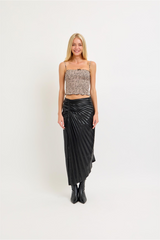 Lavender No Apologies Vegan Leather Midi Skirt Midi Skirt
