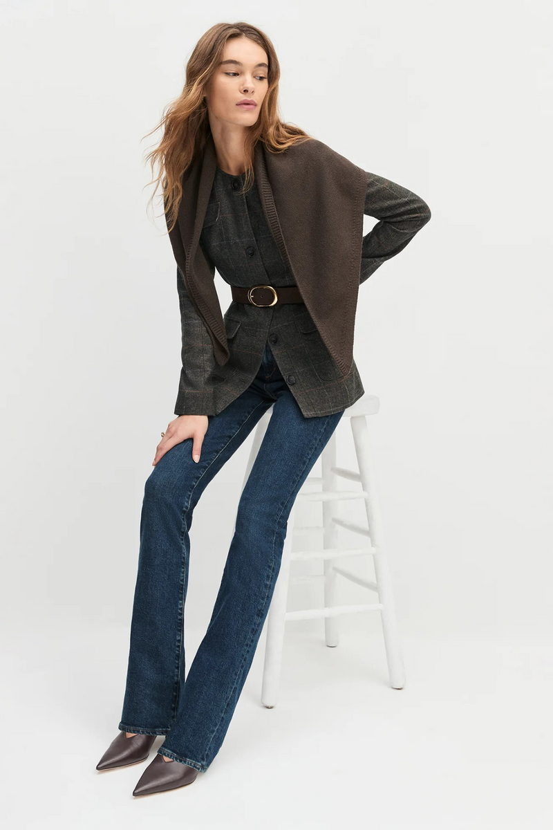 Dark Slate Gray The Spencer Jacket in Mocha Plaid Jacket