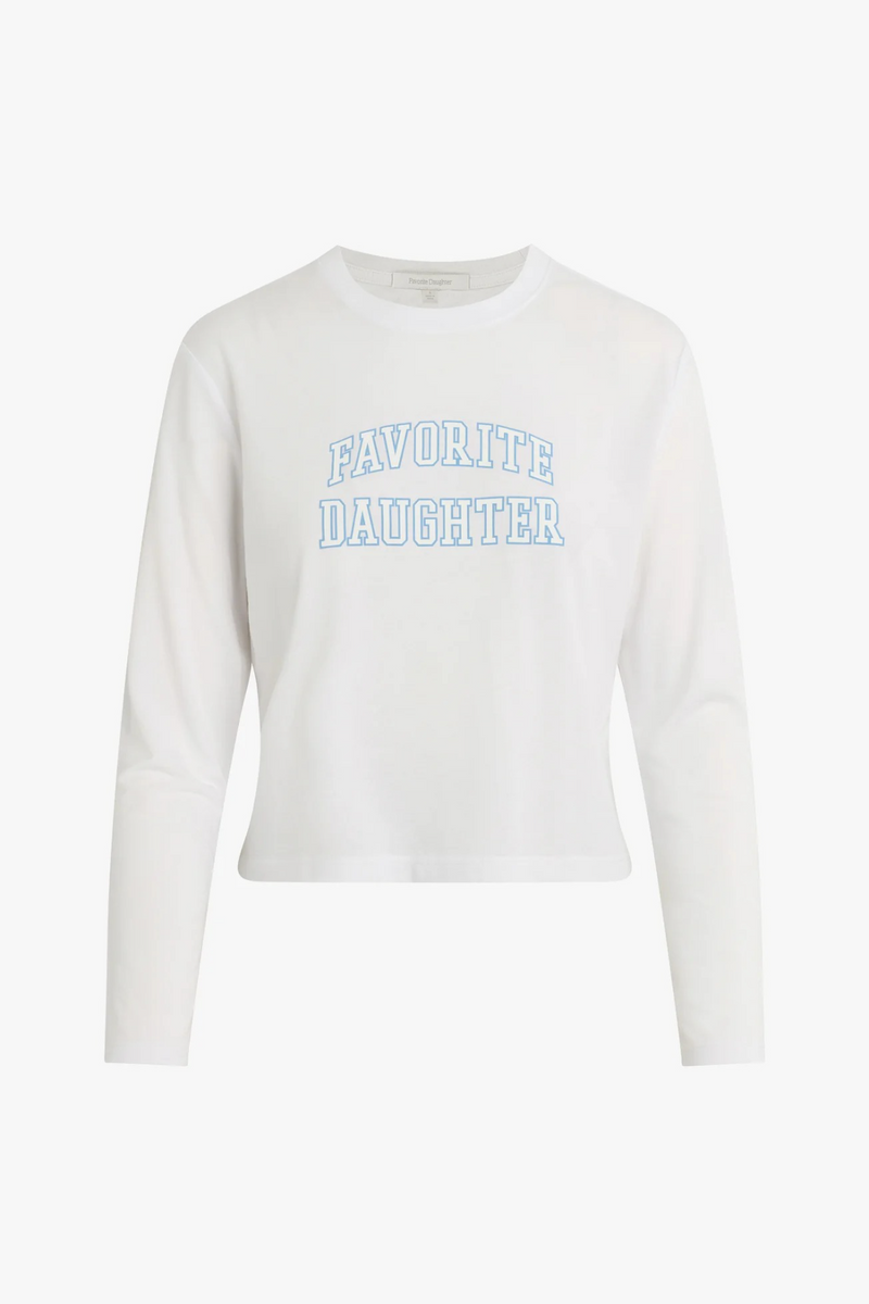 White Smoke The Cropped Collegiate Long Sleeve Tee T Shirt