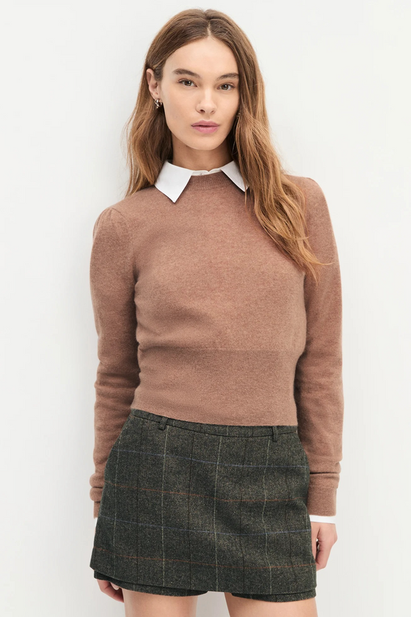 Dark Slate Gray The Spencer Skort in Mocha Plaid Skort