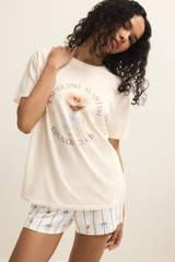 Antique White Espresso Martini Boyfriend Tee T Shirt