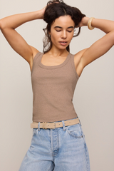 Gray Rowe Ribbed Scoop Tank Tank
