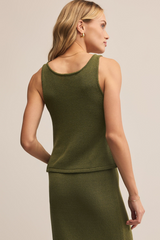 Dark Olive Green Haven Sweater Knit Tank Tank