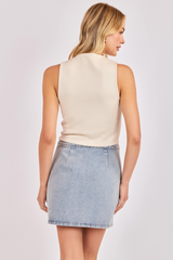 Light Gray Hustle Sleeveless Crop Top Top