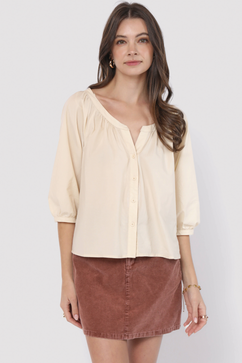 Light Gray Dusk Cotton Blouse Blouse