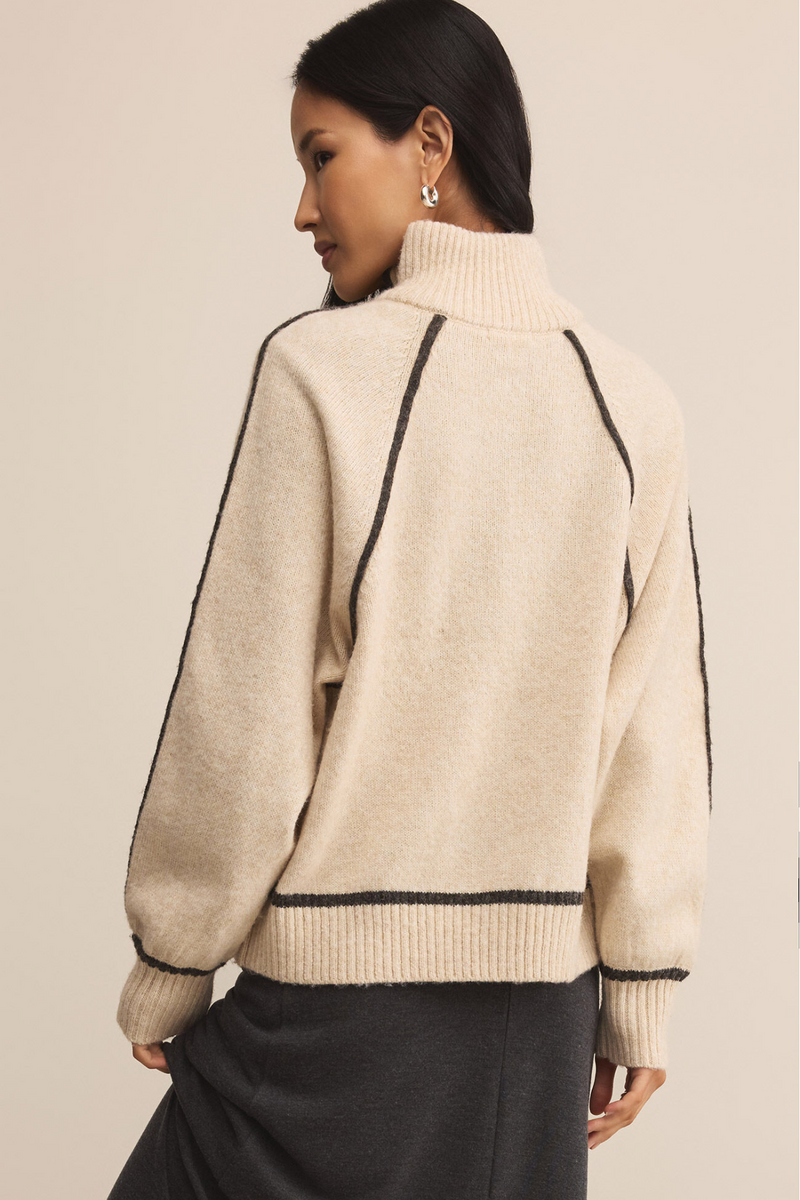 Light Gray Alps Half Zip Sweater Sweater