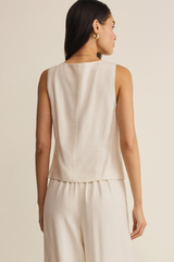 Light Gray Roman Linen Vest Vest