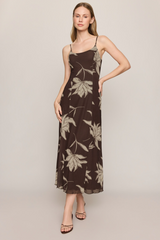 Light Gray Charisma Floral Mesh Maxi Dress Maxi Dress