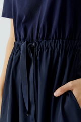 Black Maxi Short Sleeve Patch Dress Maxi Dress