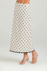 Light Gray Polka Dot Alden Skirt Maxi Skirt