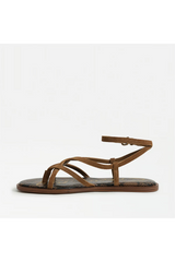 White Smoke Dakota Ankle Strap Sandal | Spiced Nutmeg Suede Sandal