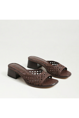 Lavender Fynn Block Heel Mule Sandal | Terazzo Brown Mule