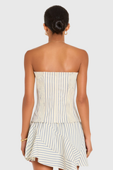 Lavender Hathaway Top in Oxford Blue Stripe Top