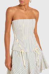 Lavender Hathaway Top in Oxford Blue Stripe Top