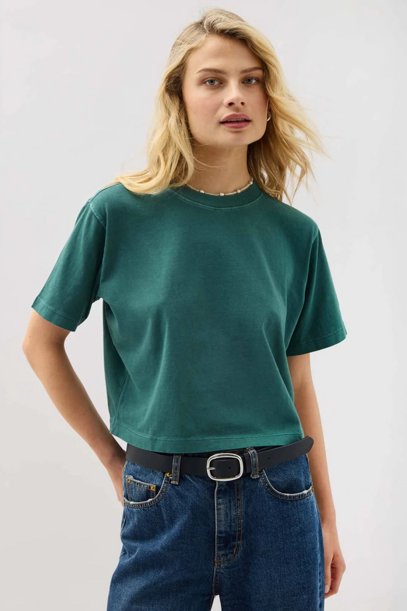 Light Gray Relaxed Crop Tee Crop Tee