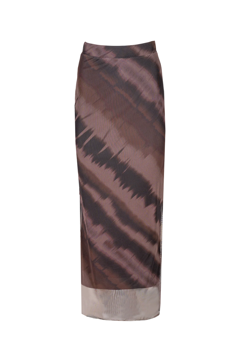 Dim Gray Lanier Mesh Printed Maxi Skirt Maxi Skirt