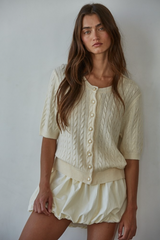 Dark Gray May Cable Knit Cardigan Cardigan