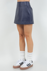 Light Gray Traci Faux Leather Mini Skirt Mini Skirt