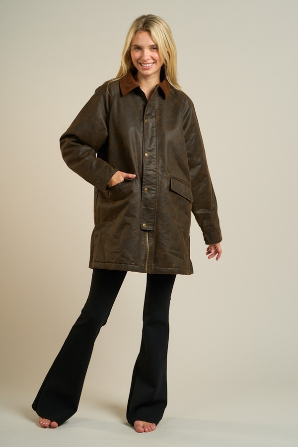 Gray Crisp Weather Waxed Jacket Jacket