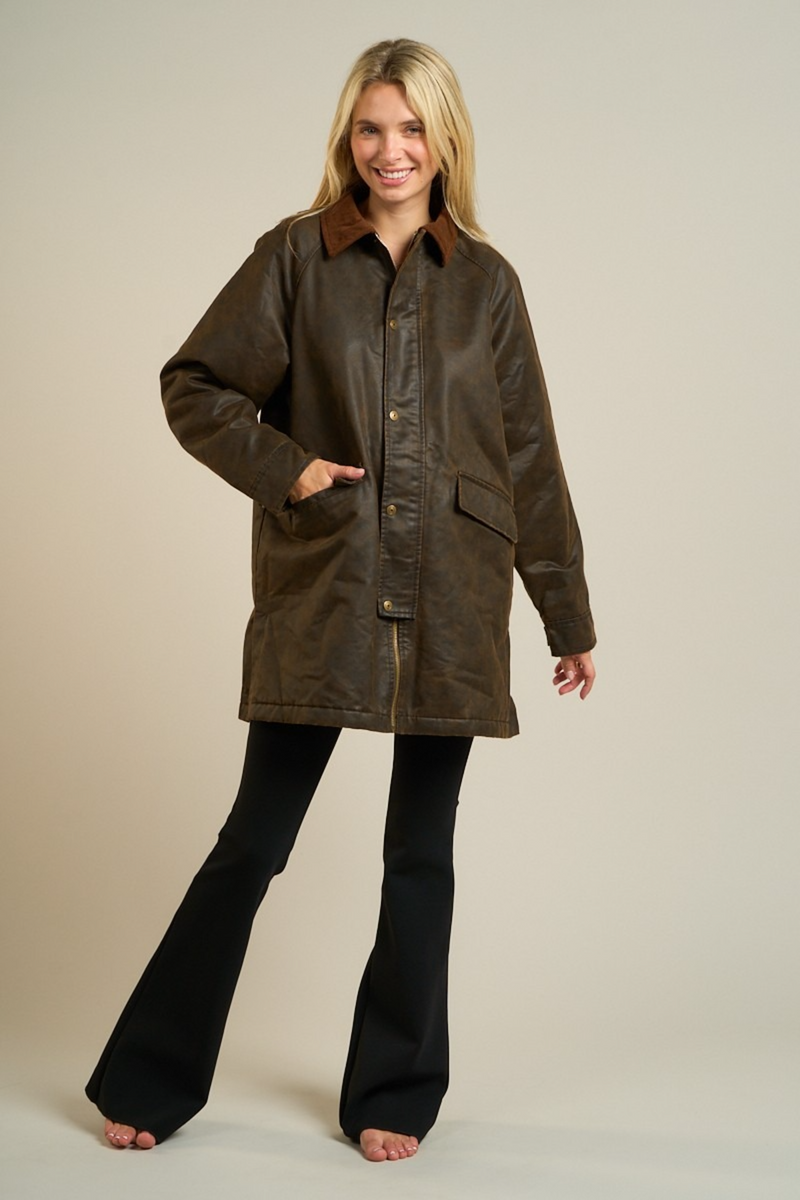 Gray Crisp Weather Waxed Jacket Jacket