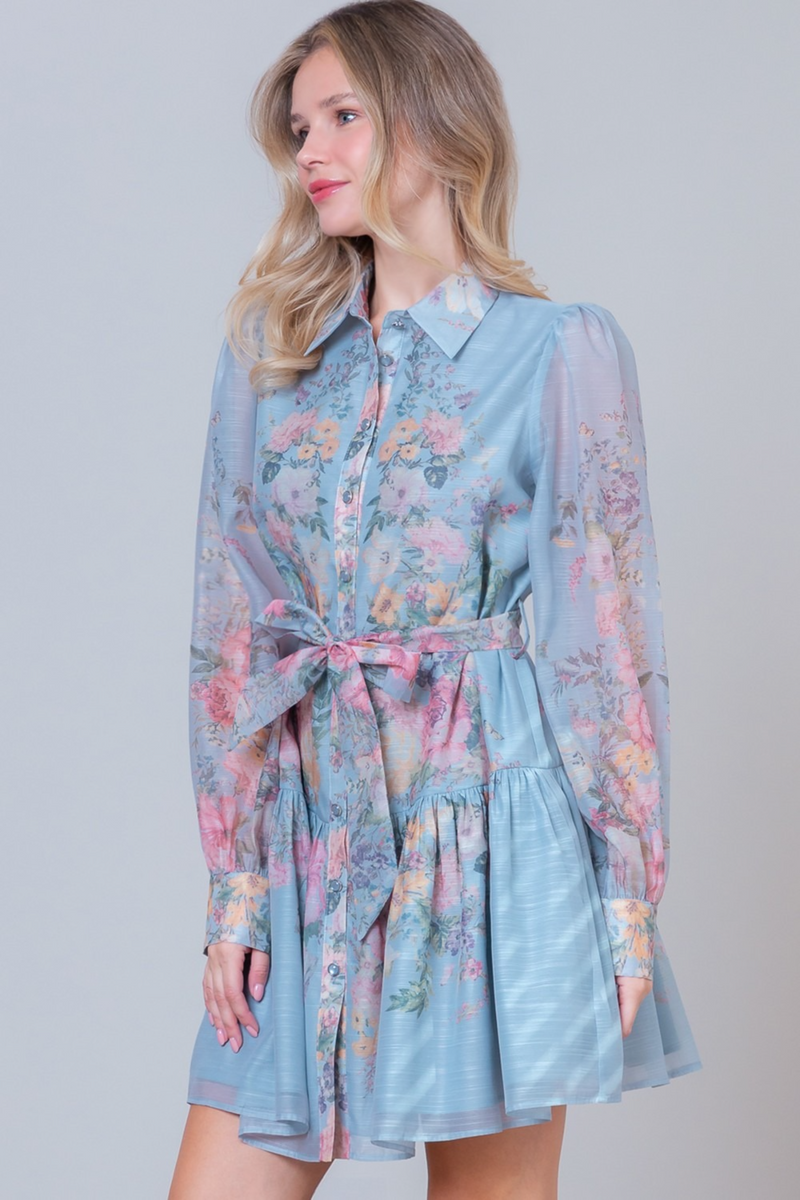 Gray Andrea Floral Dress Dress