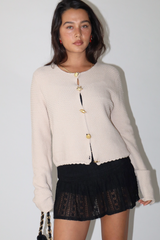 Gray Golden Shell Cardigan Cardigan