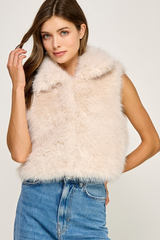 Light Gray Emerson Faux Fur Vest Vest