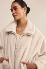 Light Gray Amethyst Faux Fur Jacket Jacket