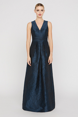 Dark Slate Gray Mariah | Jacquard Gown Formal Gown