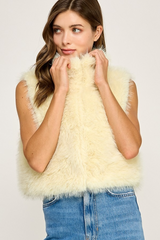 Light Gray Emerson Faux Fur Vest Vest